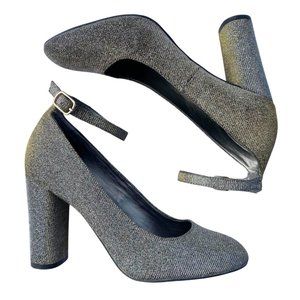 New Look Glitter Circle Block Heel - 7.5